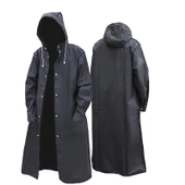 3 ADET 1.KALİTE SİYAH YAĞMURLUK  ŞAPKALI ÇITÇITLI YAĞMURLUK OUTDOOR YAĞMURLUK VIP UNISEX RAIN COAT - 6