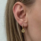 Gümüş Sallantılı Gold Halka Kadın Küpe thumbnail 4