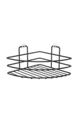 BUFFER® Kendiliğinden Yapışkanlı Montaj Gerektirmeyen Tek Katlı Banyo Askı Köşe Şampuanlık Siyah - 6