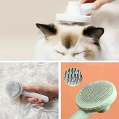 BUFFER® Basmalı Kedi Köpek Tüy Toparlayıcı Masaj Etkili Pet Fırçası - 2