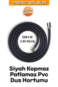mintev Siyah PVC Hortumlu 5 Fonksiyonlu Mafsallı Lüks Duş Seti - 4