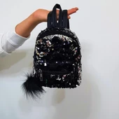 Fiyra crn Siyah Pullu Kız Çocuk Sırt Çantası (16cmx20cmx10cm) - 3