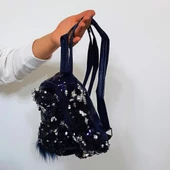 Fiyra crn Lacivert Pullu Kız Çocuk Sırt Çantası (16cmx20cmx10cm) - 4