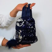 Fiyra crn Lacivert Pullu Kız Çocuk Sırt Çantası (16cmx20cmx10cm) - 1