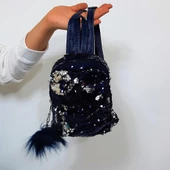 Fiyra crn Lacivert Pullu Kız Çocuk Sırt Çantası (16cmx20cmx10cm) - 3