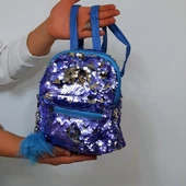 Fiyra crn Bebe Mavi Pullu Kız Çocuk Sırt Çantası (16cmx20cmx10cm) - 1