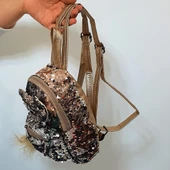 Fiyra crn Dore Altın Pullu Kız Çocuk Sırt Çantası (16cmx20cmx10cm) thumbnail 9