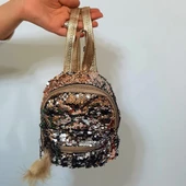 Fiyra crn Dore Altın Pullu Kız Çocuk Sırt Çantası (16cmx20cmx10cm) thumbnail 8