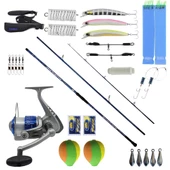 YekOutdoor Full Takım Olta Seti Kendo Palamita Surf 420cm 250gr 3 Parça Olta Kamışı&Kendo Sea Power 5000 Olta Makinesi - 1