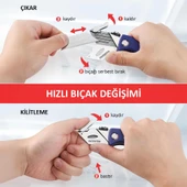 Workpro Wp211006 Ağır Hizmet Paslanmaz Çelik Gövde Katlanır Rötuş Maket Bıçağı + 6 Adet Yedek Bıçak - 12