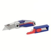 WORKPRO WP211012 Ağır Hizmet Alüminyum Gövde Katlanır Rötuş Maket Bıçağı + 10 Adet Yedek Bıçak - 9