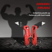 WORKPRO WP211018 Profesyonel Katlanır Çok Amaçlı Rötuş Maket Bıçağı + 10 Adet Yedek Bıçak - 10