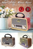 Janva 301 Ahşap/kahve Eskitme Nostalji Tasarımlı Bluetoothlu Nostalji Radyo Fm-sd Kart-aux - 3