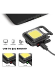 Metal Kasa Mini Led, Anahtarlı El Feneri, Flash, Mıknatıslı , Su Geçirmez, Şişe Açacaklı , Şarjlı - 3