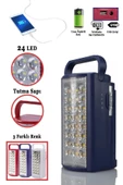 24 Led Ultra Güçlü Şarjlı Işıldak Powerbank El Feneri Kamp Masa Kafa Avcı Piknik Çadır Lambası - 1