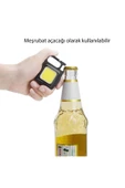 Metal Kasa Mini Led, Anahtarlı El Feneri, Flash, Mıknatıslı , Su Geçirmez, Şişe Açacaklı , Şarjlı - 2