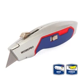 WORKPRO WP213011 Ağır Hizmet Alüminyum Gövde Geri Çekilebilir Rötuş Maket Bıçağı + 3 Adet Yedek Bıçak - 1