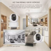Güvenlik Kamerası, Panoramik HD Monitör Kamera, Tam Renkli Gece Görüşü, Ofis İçin 2 Yönlü Ses - 5