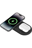 Belkin BoostCharge Pro 2'si 1 arada MageSafe Kablosuz Şarj İstasyonu - ?WIZ021vfBK - 1