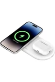 Belkin BoostCharge Pro 2'si 1 Uyumlu arada MageSafe Kablosuz Şarj İstasyonu - ?WIZ021vfBK thumbnail 1