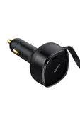 Baseus 2in1 Makaralı 30w Hızlı Şarj Type-c + Lightning Iphone Araç Şarj Cihazı Siyah - 3