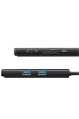 Memo   Baseus Lite Series 6 Portlu 100w Type-c + Pd Hub Adaptör Çoklayıcı Siyah - 3