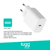 Tugg Germany Orjinal Hızlı Şarj Cihaz Seti 25W Type-C - Type-C 104304 - 3