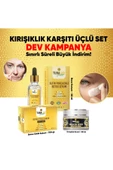 3'lü Kırışıklık Karşıtı Set - Kırışıklık Kremi, Botoks Etkili - 24k Altın Parçacıklı Serum ve Sabun - 2