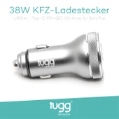 Tugg Germany Orjinal Hızlı Araç Şarj Başlık 38W USB-Type-C Girişli 104500 KFZ - 3