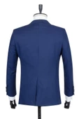Lacivert Gabardin Mono Yaka Astarlı Yelekli 6 Drop Slim Fit Dar Kesim Smokin Damatlık 1001195166 thumbnail 3
