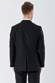 Siyah Gabardin Mono Yaka 8 Drop Slim Fit Dar Kesim Basic Takım Elbise 1001240006 thumbnail 8