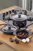 Granit Plus 3 Lü Sahan Seti Slikonlu Siyah 3521 - 1