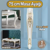 Rosa Masa Dresuar Ayağı 75 cm Plastik Krem Altın Gold Ayak Mutfak Yemek Masası Mobilya Ayakları - 1