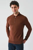 Taba Örme Polo Yaka Klasik Slim Fit Dar Kesim Triko 1012235269 - 8