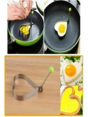 Metalik Kalp Şeklinde Metal Omlet Yumurta ve Krep Kalıpları - 1