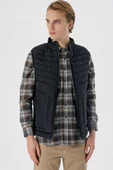 Siyah Dik Yaka Dolumlu Casual Şişme Yelek 1009235152 - 1