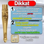 Rosa Masa Dresuar Ayağı 75 cm Plastik Gold Altın Ayak Mutfak Yemek Masası Mobilya Ayakları thumbnail 2