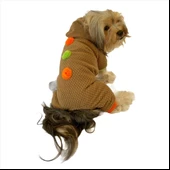 Trio Flower Brown Köpek Tulumu Köpek Kıyafeti - 1