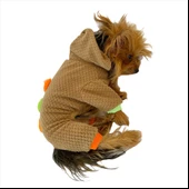 Trio Flower Brown Köpek Tulumu Köpek Kıyafeti - 5