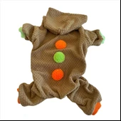 Trio Flower Brown Köpek Tulumu Köpek Kıyafeti - 2