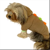 Trio Flower Brown Köpek Tulumu Köpek Kıyafeti - 6