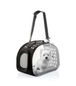Şeffaf Uzay Kapsülü Nefes Alabilir & Katlanabilir Kedi-Köpek Taşıma Çantası - Siyah - 1