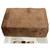 Özdilek Trendy Embos Tek Kişilik Battaniye (155x220)-Art Deco Light Brown - 1