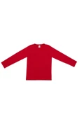 Mcrkids  Unisex Pamuklıu Bisiklet Yaka Basic Uzun Kollu Çocuk T-shirt - 1