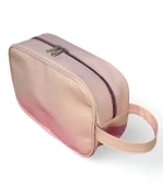 Şeffaf Seyahat Makyaj Organizeri Kozmetik Çantası - Açık Pembe Medium - 4