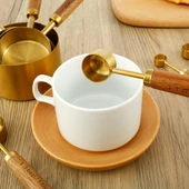 Valkyrie 4 Adet Paslanmaz Çelik Ahşap Saplı Ölçü Kaşığı Seti Ölçü Kabı 15ml 5ml 2.5ml 1.25ml - 8