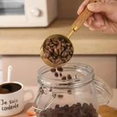 Valkyrie 4 Adet Büyük Boy Paslanmaz Çelik Ahşap Saplı Ölçü Kaşığı Seti Ölçü Kabı 60ml 80ml 125ml 250ml - 2