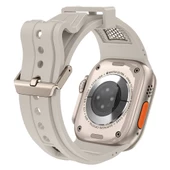 Apple Watch 42mm KRD-117 Hava Alabilen Delikli Metal Süslemeli Desenli Silikon Kordon - 6