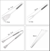 Valkyrie 7 Parça Çantalı Mangal Barbekü Maşa Spatula Seti Paslanmaz Çelik 1. Kalite - 4