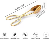 Valkyrie Paslanmaz Çelik Makas Maşa Servis Maşası Büfe Barbekü Tatlı Et Ekmek Kek Sebze Maşası Altın - 3